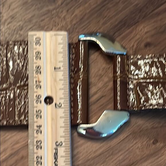 Vintage Gidding-Jenny Brown Crocodile Pattern Belt, Made in Italy main image 4